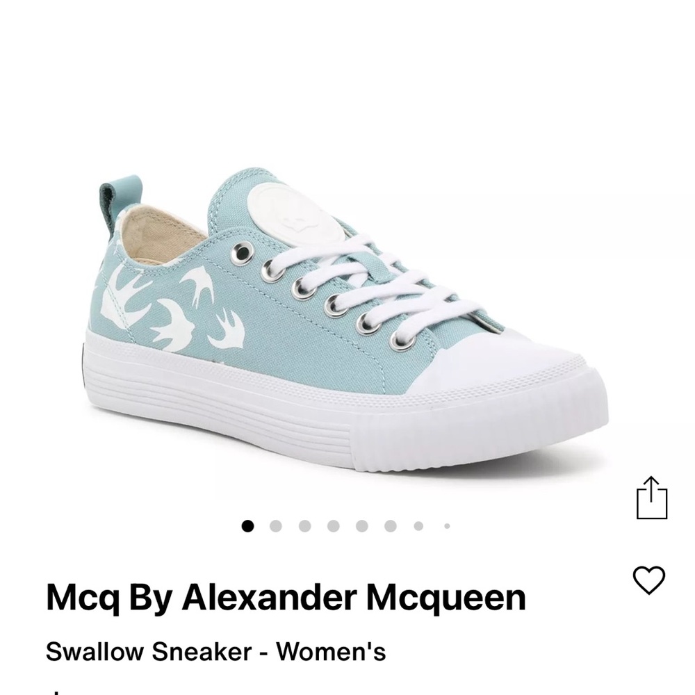 NWT McQ Alexander McQueen Swallow Swarm Bird Mint Low Top Sneakers Sz 40